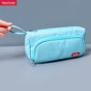 Factory Canvas big capacity two zipper pencil pouch for school YE7089