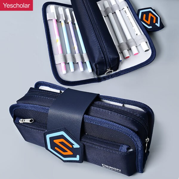 DM_20251020110200_001 (1) Canvas Korean Style three zipper multifunctional Detachable large capacity Pencil Case YE7088