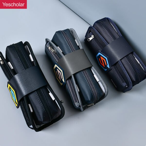 DM_20251020110201_001 Canvas Korean Style three zipper multifunctional Detachable large capacity Pencil Case YE7088