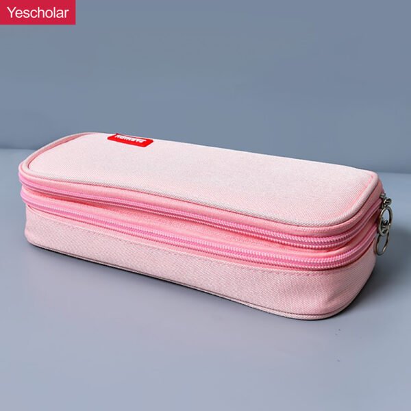 Canvas wholesale custom large capacity simple cloth Korean style zipper pencil case YE7084