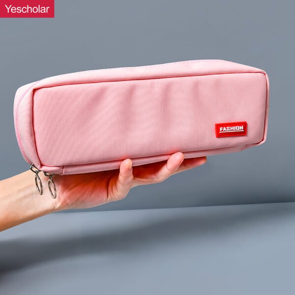 Canvas Small Fresh triple layer personalized Simple rectangular Pencil Case YE7081