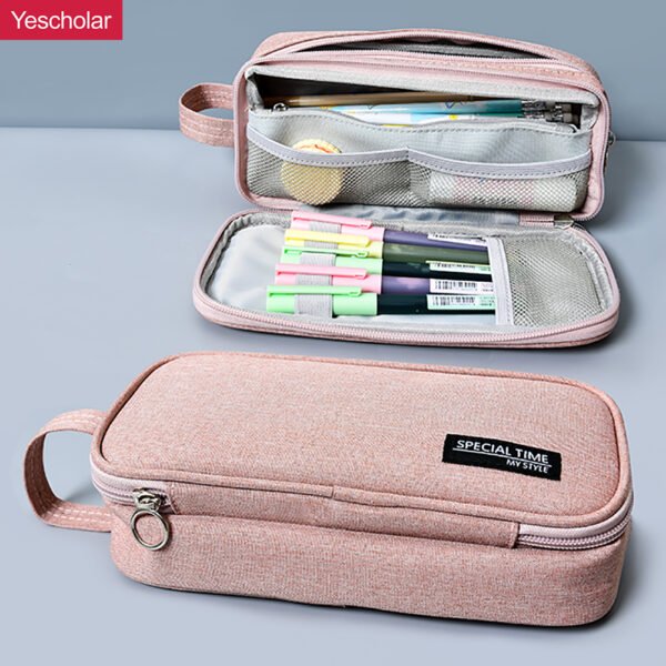 Student canvas portable retro style big capacity cross-border Japanese pencil case YE7079