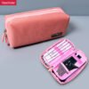 Canvas Macaron simple Double Storage Large Capacity wholesale Pencil Case YE7067