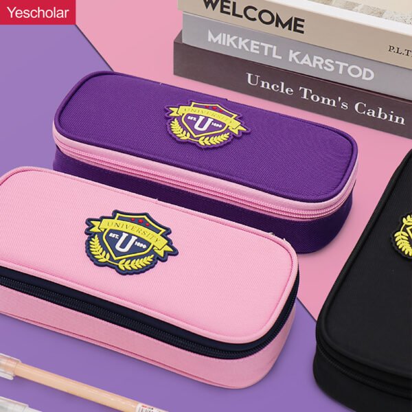 Canvas england style aristocratic colored contrast design multifunction pencil case YE6979