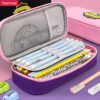 Canvas england style aristocratic colored contrast design multifunction pencil case YE6979