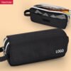 Canvas small batch custom printed logo portable high capacity plain black pencil case YE7157