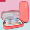 Canvas solid colored simple double layer large capacity waterproof pencil case YE7008