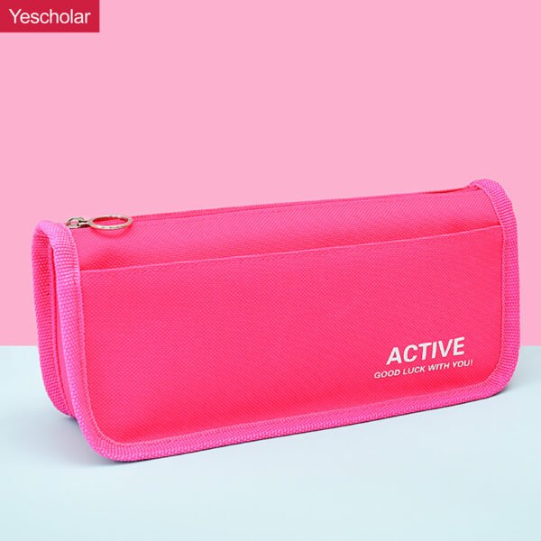 Canvas with compartments Double Zipper Kindergarten Wholesale Pencil Case with slots YE7009