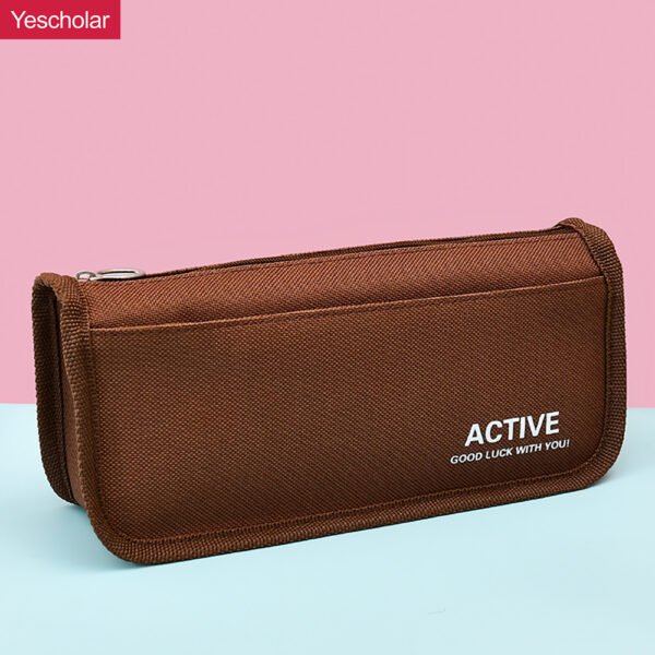 Canvas with compartments Double Zipper Kindergarten Wholesale Pencil Case with slots YE7009