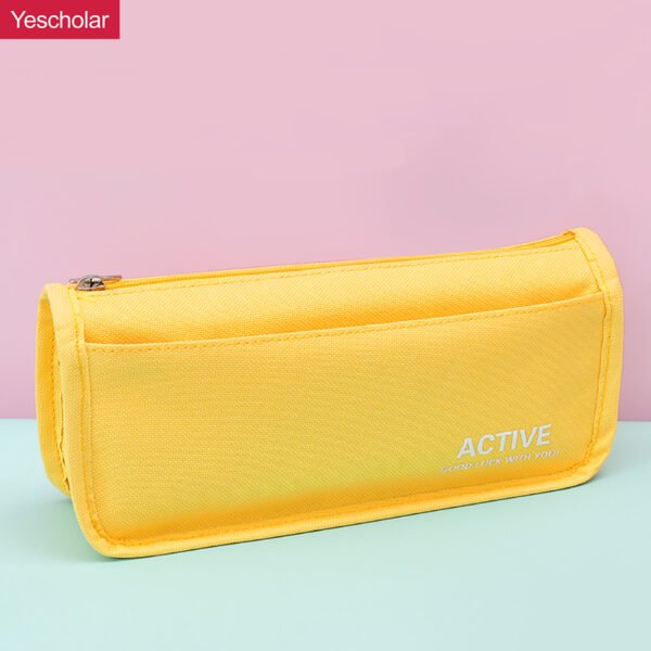 Canvas with compartments Double Zipper Kindergarten Wholesale Pencil Case with slots YE7009