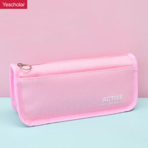 Canvas with compartments Double Zipper Kindergarten Wholesale Pencil Case with slots YE7009