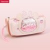 Canvas cartoon Large Capacity Transparent Window Quicksand purple girly Pencil Case YE7179