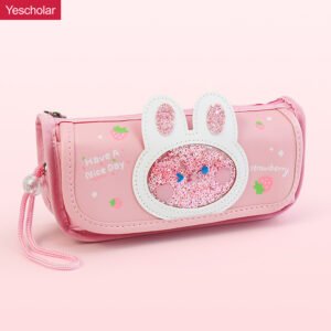 DM_20251020134040_001 (1) Canvas cartoon Large Capacity Transparent Window Quicksand purple girly Pencil Case YE7179