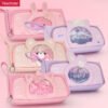 Canvas pink Cartoon Transparent glitter Window Quicksand multifunction Pencil Case YE7162
