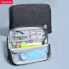 Canvas Japanese simple foldable high-value vertical extra large upright pencil case YE6880