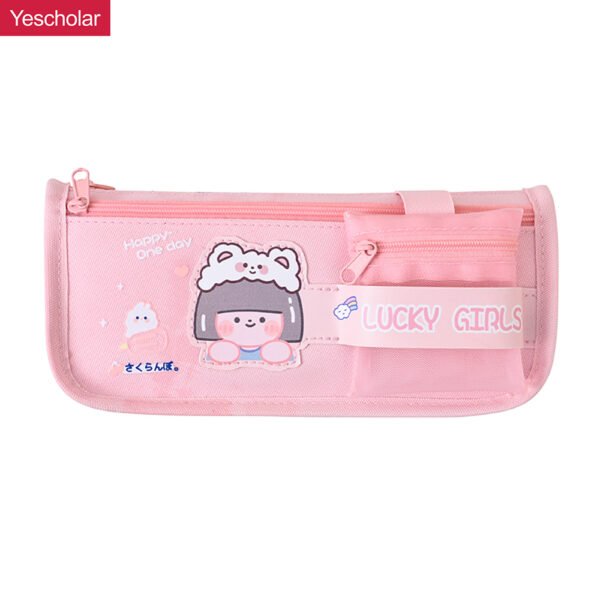 Canvas pencil case Japanese junior high school student multifunctional pencil case YE7196