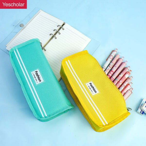 DM_20251020143549_001 plain Canvas solid color can processed custom simple korean style triangle pencil case YE7221