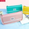 DM_20251020143550_001 (1) plain Canvas solid color can processed custom simple korean style triangle pencil case YE7221