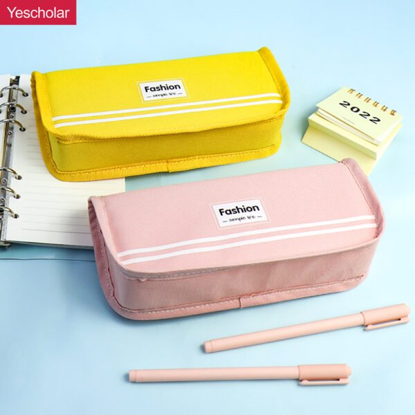 DM_20251020143550_001 plain Canvas solid color can processed custom simple korean style triangle pencil case YE7221