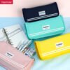 DM_20251020143552_001 plain Canvas solid color can processed custom simple korean style triangle pencil case YE7221