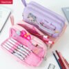 DM_20251020143615_001 Canvas multipurpose pocket Coin Bag Japanese Small Fresh 2 zip Pencil Case YE7096
