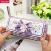 Canvas JK college style bow girl student double layer big capacity korean cute pencil case YE7200