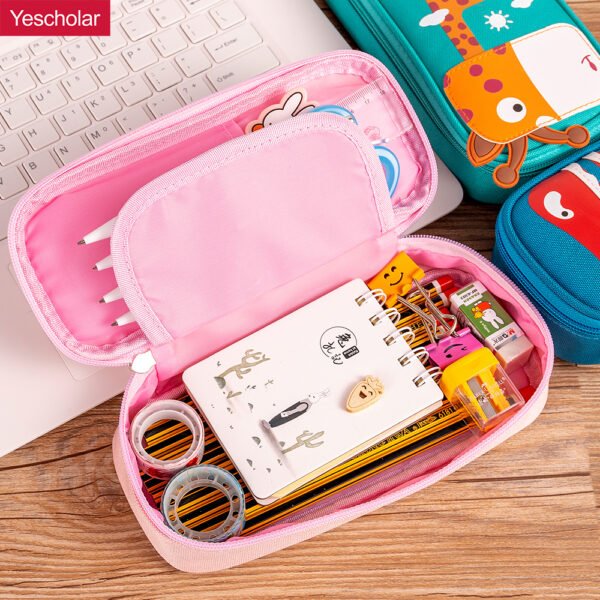 DM_20251020144251_001 Canvas cartoon cute animal pattern zipper waterproof pencil case YE5962