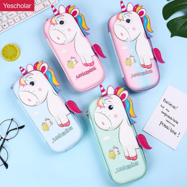 EVA 3D Cute unicorn fashion processing custom creative rainbow pencil case YE6763