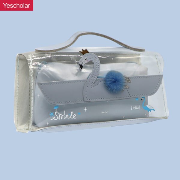 PU portable cute small fresh transparent swan letter flamingo pencil case YE6469