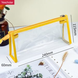 DM_20251020145806_001 (1) PVC transparent girls large-capacity simple Japanese triangle pencil case YE309