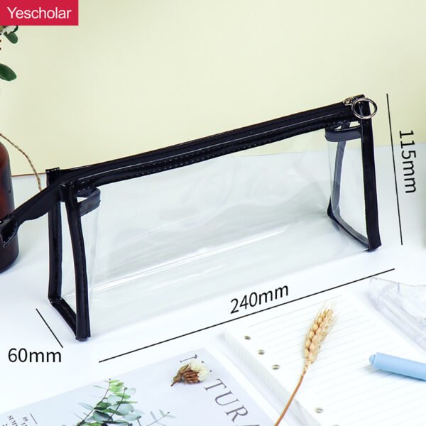 PVC transparent girls large-capacity simple Japanese triangle pencil case YE309