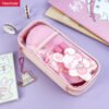 PVC+PU girly transparent large-capacity cute high-value japanese student pencil case YE7501