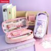 PVC+PU girly transparent large-capacity cute high-value japanese student pencil case YE7501