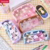 DM_20251020150339_001 Transparent PVC large soft capacity student cute simple cartoon pencil case YE7186+YE7180
