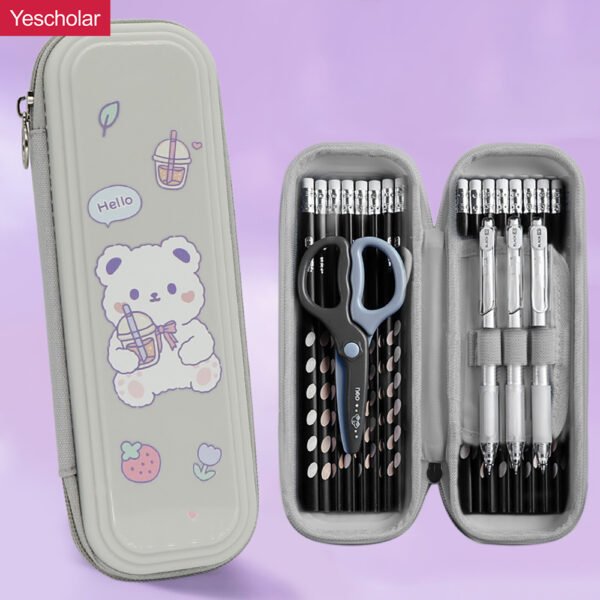 hard Plastic pp waterproof 4 layer multifunctional pencil case YE7098+YE7101