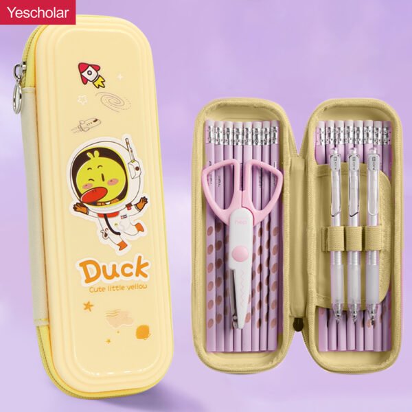 hard Plastic pp waterproof 4 layer multifunctional pencil case YE7098+YE7101