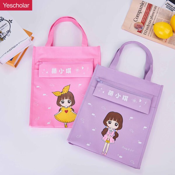 Canvas Student Korean Version Creative Handbag Carrying nylon mesh Tutoring Bag YE8001
