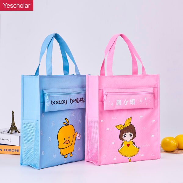 Canvas Student Korean Version Creative Handbag Carrying nylon mesh Tutoring Bag YE8001